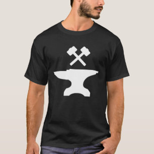 Vintage Blacksmith Anvil and Crossed Hammers T-Shirt