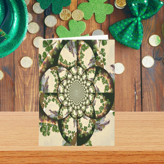 Vintage Blarney Castle & Shamrocks Kaleidoscope Card (Vintage Blarney Castle & Shamrocks Kaleidoscope Card)