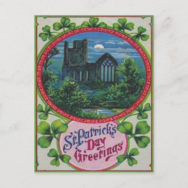 Vintage Blarney Castle St Patrick's Day Card (Front)