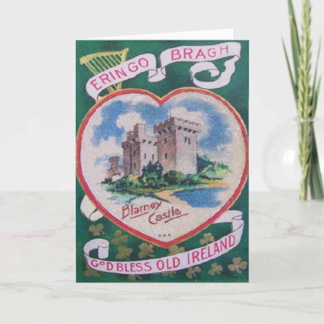 Vintage Blarney Castle St Patrick's Greeting Card (Front)