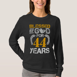 Vintage Blessed By God For 44 Years Happy 44th Bir T-Shirt