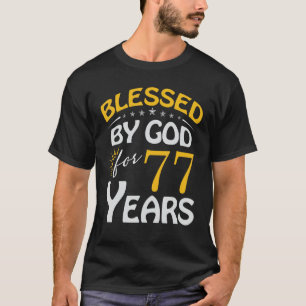 Vintage Blessed by God For 77 Years Old Happy 77th T-Shirt
