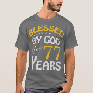 Vintage Blessed by God For 77 Years Old Happy 77th T-Shirt