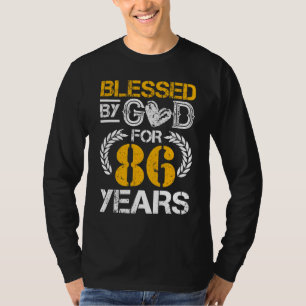 Vintage Blessed By God For 86 Years Happy 86th Bir T-Shirt
