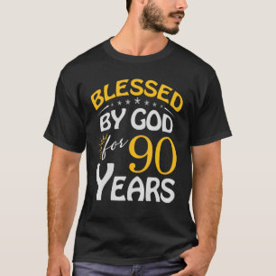 Vintage Blessed By God For 90 Years Old Happy 90th T-Shirt