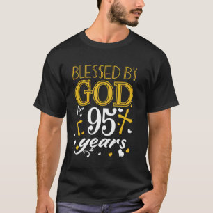 Vintage Blessed By God For 95 Years Happy 95th Bir T-Shirt