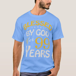 Vintage Blessed by God For 99 Years Old Happy 99th T-Shirt
