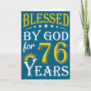 Vintage Blessed God For 76 Design Card
