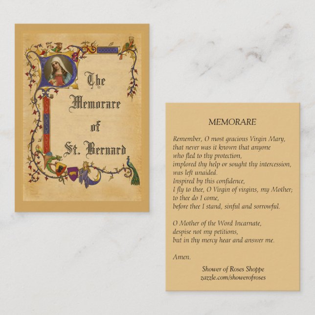 Vintage Blessed Virgin Mary Memorare Holy Card (Front/Back)