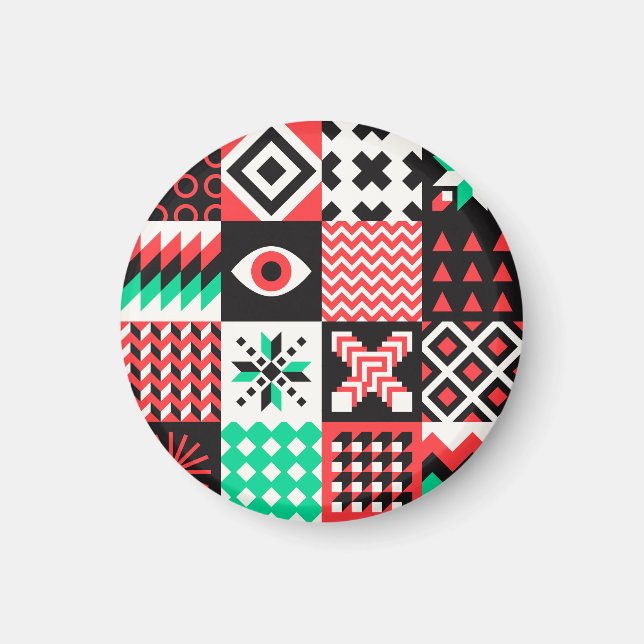 Vintage Block Shapes Abstract Background. Magnet (Front)