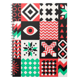 Vintage Block Shapes Abstract Background. Notebook