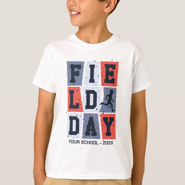 Vintage Blocks School Field Day Personalised T-Shirt (Front)