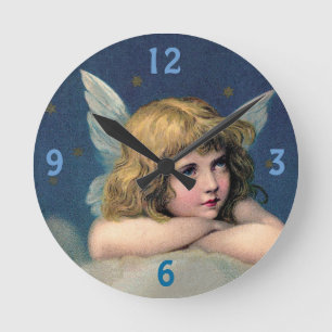 Vintage Blonde Resting Angel Clock