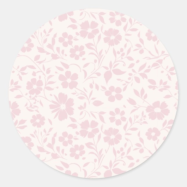 Vintage Bloom Blush Pink - Neutral Classic Round Sticker (Front)