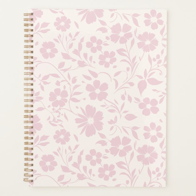 Vintage Bloom Blush Pink - Neutral Planner (Front)