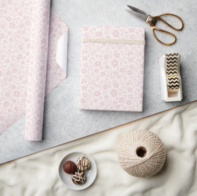 Vintage Bloom Blush Pink - Neutral Wrapping Paper (Crafts)