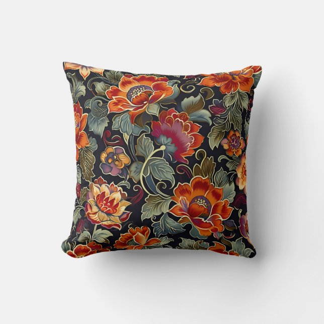 Vintage Bloom Elegance Decorative Pillow (Front)