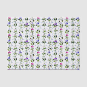Vintage Bloom Natural Pink Purple Floral Botanical Tissue Paper