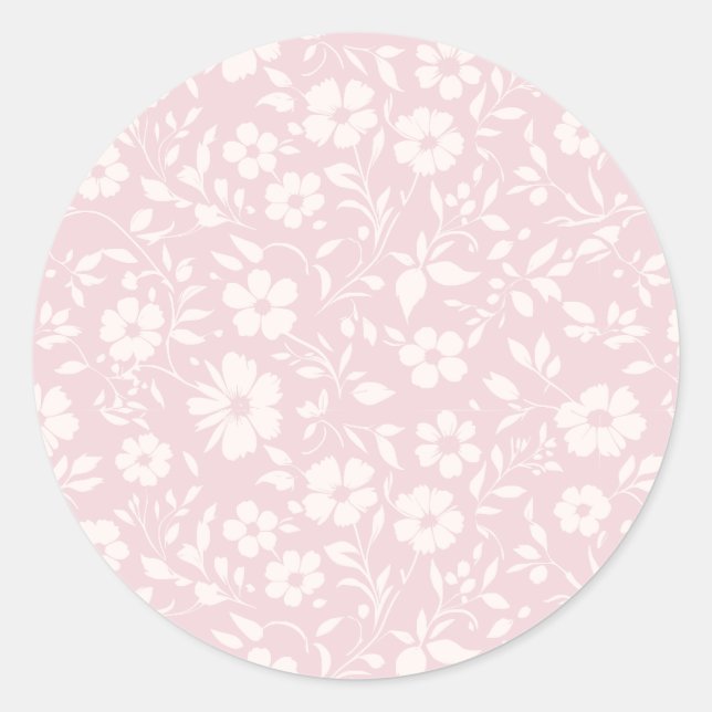 Vintage Bloom Neutral - Blush Pink Classic Round Sticker (Front)