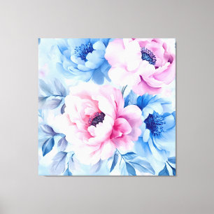 Vintage Bloom Pastel Petals Watercolor Canvas Print