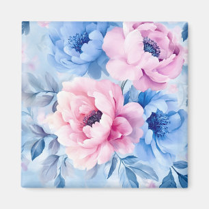 Vintage Bloom Pastel Petals Watercolor Magnet
