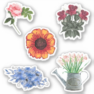 vintage blooming flowers