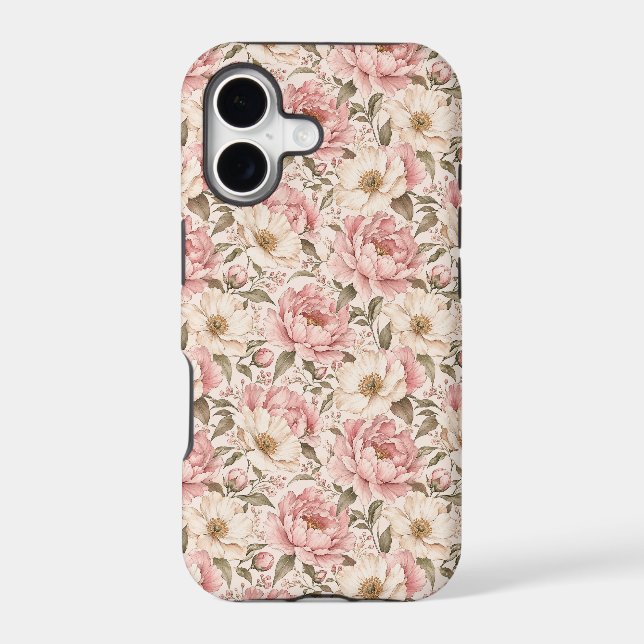 Vintage Blooming Peonies Pattern (Back)