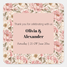 Vintage Blooming Peonies Pattern