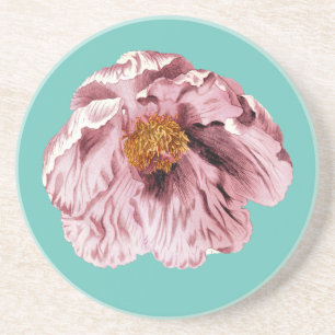 Vintage blooming peony coaster