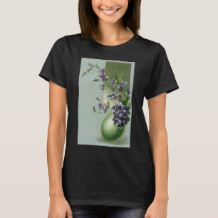 Vintage Blooming Purple Flowers in an Easter Egg T-Shirt