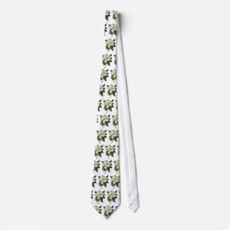 Vintage Blooming White Magnolia Blossom Flowers Tie