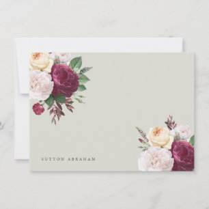 Vintage blooms floral flat note card