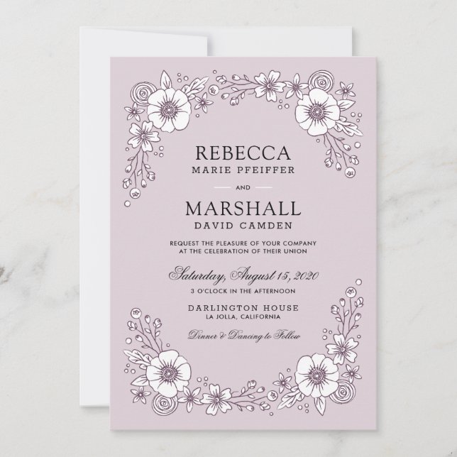 Vintage Blooms Floral Wedding Invitation test (Front)