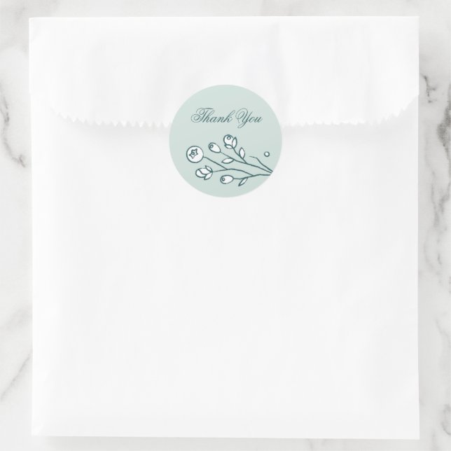 Vintage Blooms Wedding Closure Sticker - Teal (Bag)