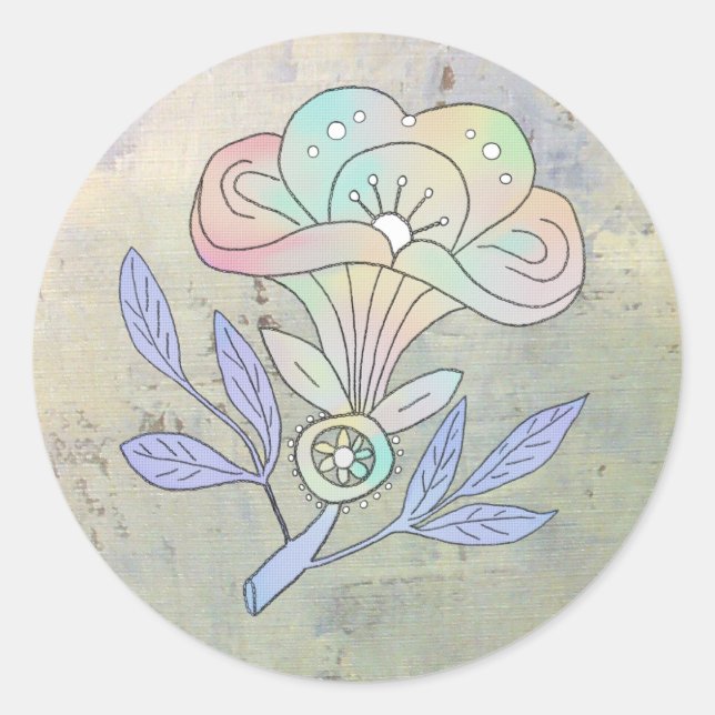 Vintage Blossom Poster Classic Round Sticker (Front)