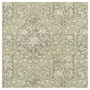 Vintage Blossoming  Cherry Trees Pattern Fabric