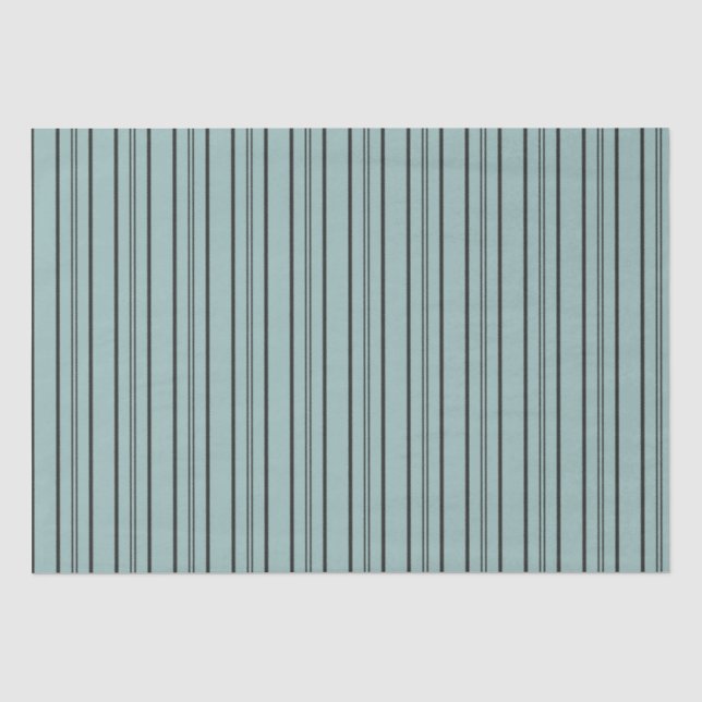 Vintage Blue and Black Stripes  Tissue Paper (Front)