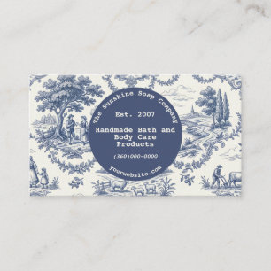 Vintage Blue and Cream Toile de Jouy Business Card