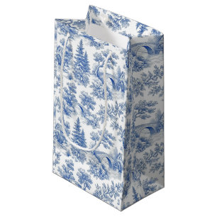 Vintage Blue and White Toile Landscape Small Gift Bag