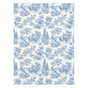 Vintage Blue and White Toile Landscape Tablecloth