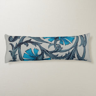 Vintage Blue Antique Flower art rustic Tile Decor Body Cushion