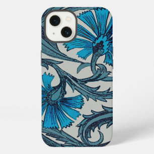 Vintage Blue Antique Flower art rustic Tile Decor iPhone 13 Case