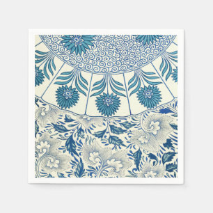 Vintage Blue Asian Floral: Antique Chinoiserie Napkin