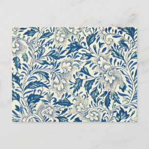 Vintage Blue Asian Floral: Antique Chinoiserie Postcard