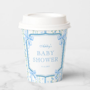 Vintage Blue Baby Girl Shower Paper Cups