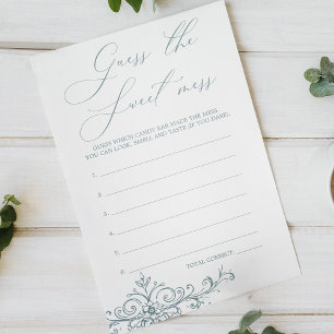 Vintage Blue Baby Shower Guess Sweet Mess Game Flyer