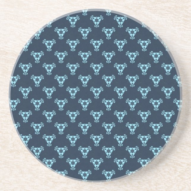 Vintage Blue Baroque Wallpaper Coaster (Front)
