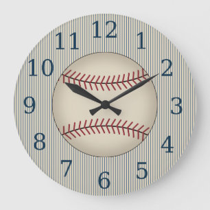 Vintage Blue Baseball Wall Clock Gift