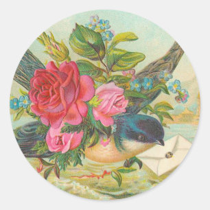 Vintage Blue Bird Stickers
