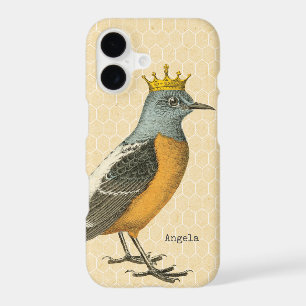 Vintage Blue Bird with Gold Crown